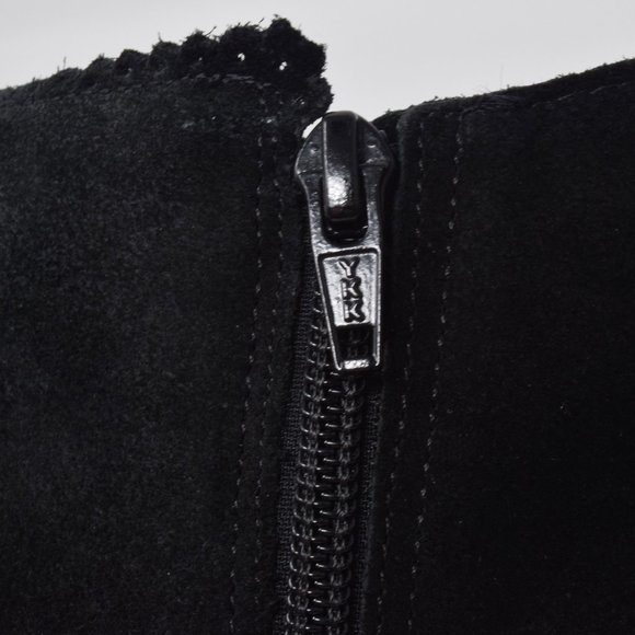 Jack Rogers Bailee Bootie Suede sz 7 Black Ankle Dark Academia - Picture 13 of 15